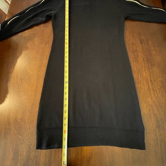 Michael Kors Black Knit Sweater Dress XS Gold Zip Open Shoulder Sexy π₯π₯π₯ - Picture 12 of 16